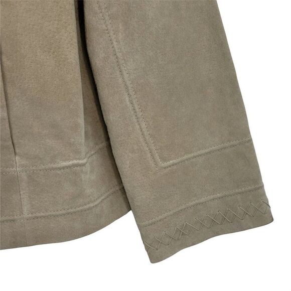 Vtg 80's Pamela McCoy Native American Fringed Leather Shacket Jacket Tan Sz L - Picture 7 of 15